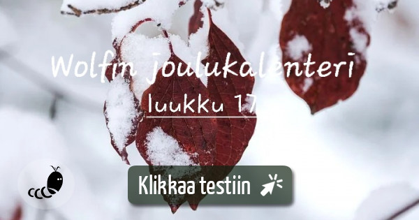 Testaa - Wolfin kalenteri, luukku 17 | Testimato